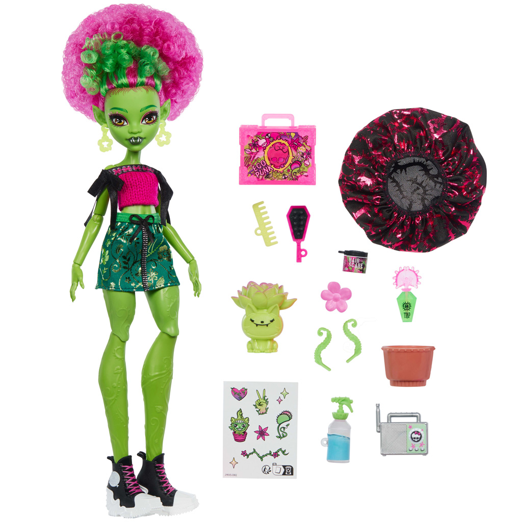 Monster High Rémségápolás Venus McFlytrap baba kiegészítőkkel - Mattel kép 3