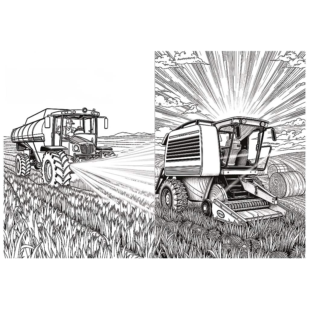 Traktorok és mezőgazdasági gépek kifestőkönyv - Trefl kép 2