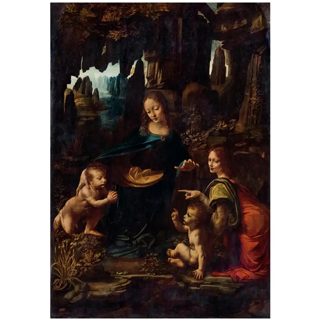 Museum Collection: Leonardo da Vinci - A sziklák szűze 1000 db-os puzzle poszterrel - Clementoni kép 2