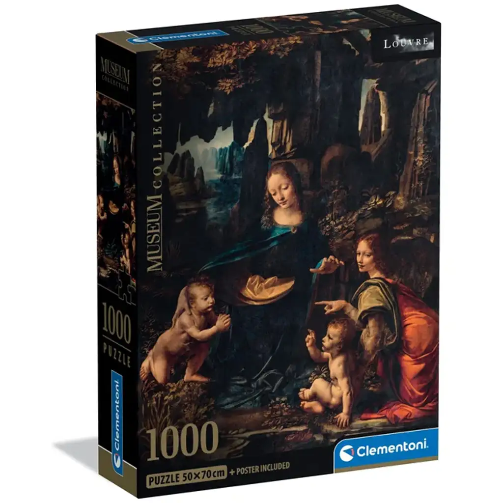 Museum Collection: Leonardo da Vinci - A sziklák szűze 1000 db-os puzzle poszterrel - Clementoni