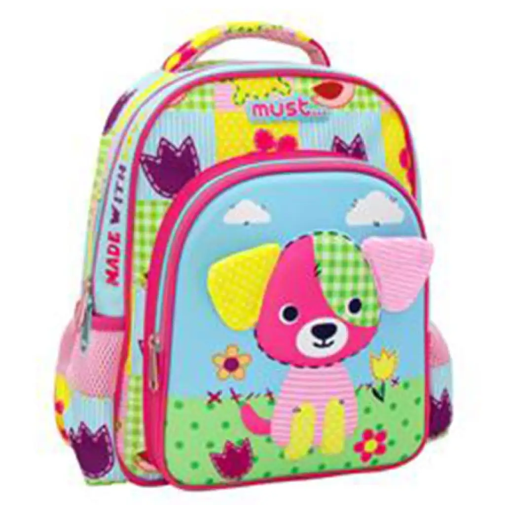 Must... Made with love kétrekeszes 3D-s iskolatáska, hátizsák 27x10x31cm