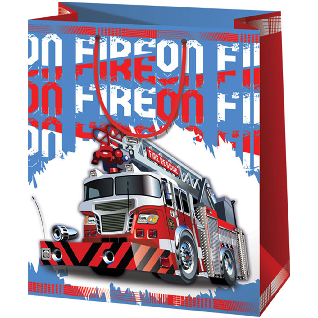 Cardex: Tűzoltóautós nagy méretű ajándéktáska 26,7x13,7x33cm