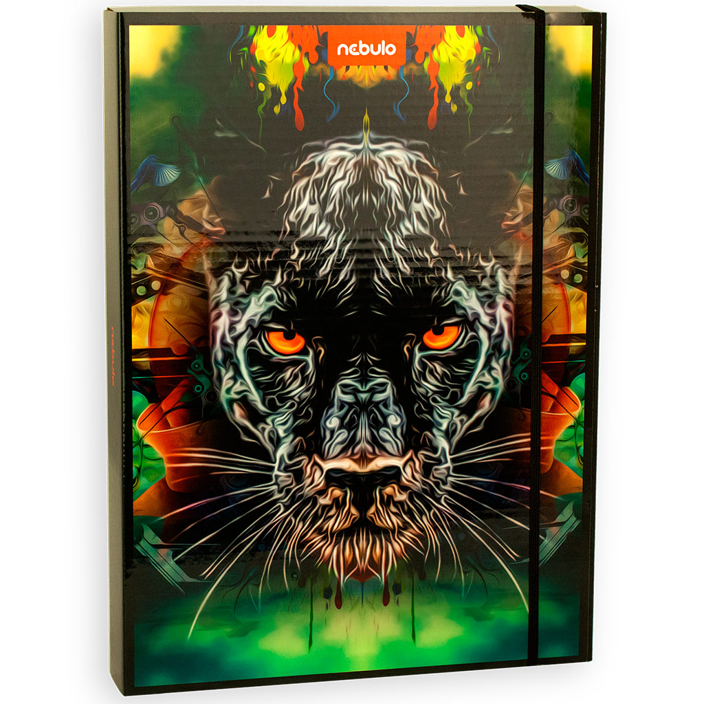 Nebulo: Füzetbox A/4-es méretben fekete párduc mintával kép 1