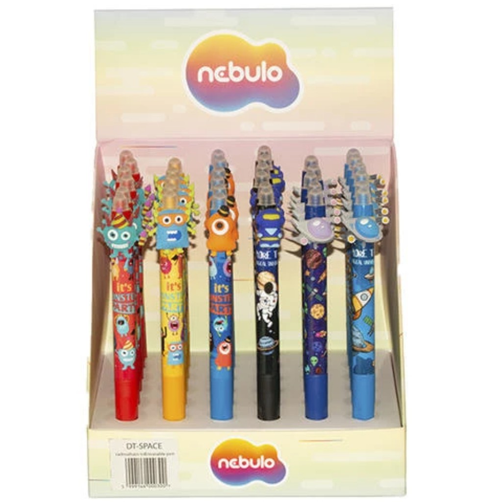 Nebulo: Űrlényes radírozható nyomógombos zselés toll több változatban 1db