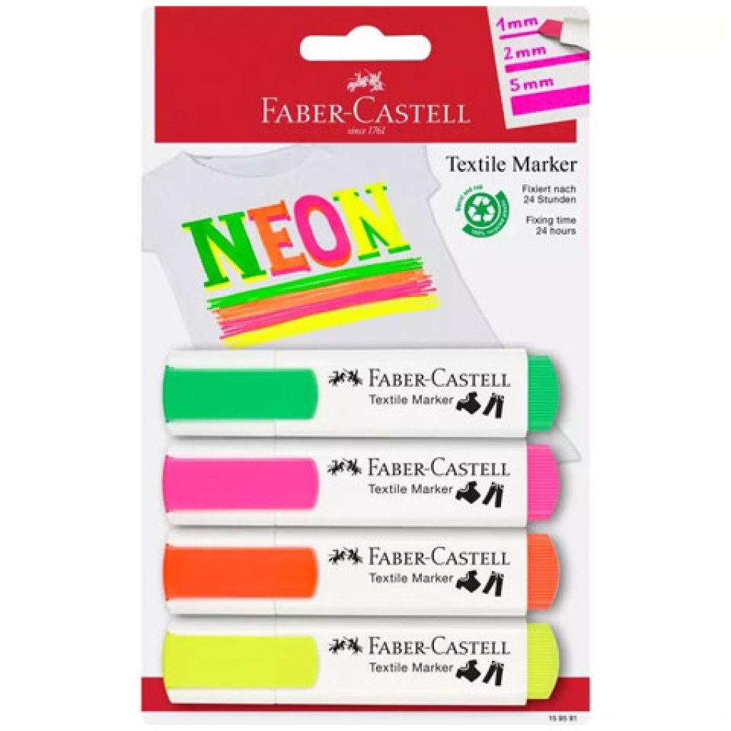 Faber-Castell: Neon színű textilfilc szett 4db-os