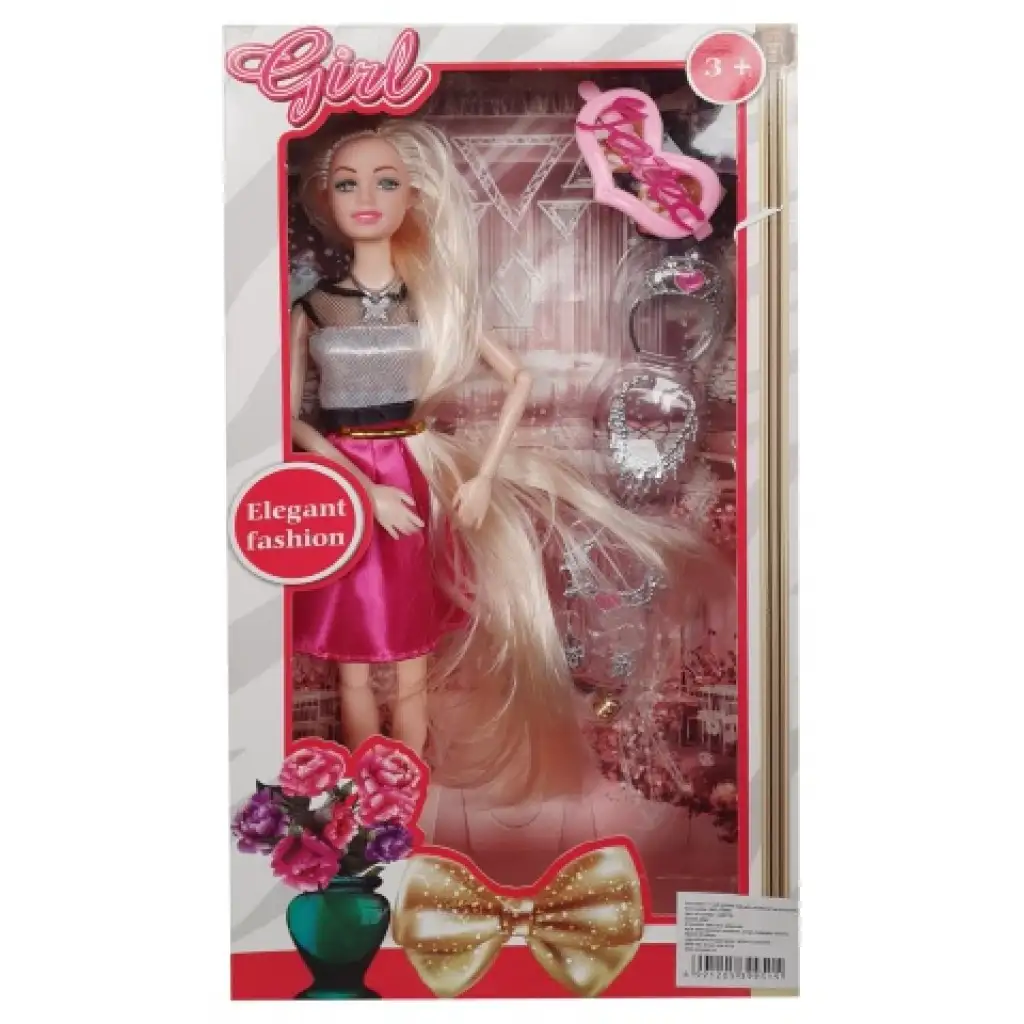 Nicky elegáns hosszú szőke hajú 28cm-es divatbaba kiegészítőkkel több változatban kép 4