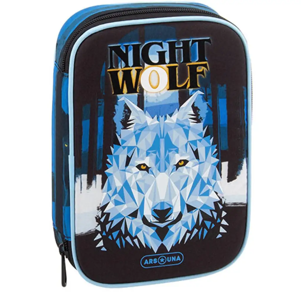 Ars Una: Nightwolf többszintes kihajtható tolltartó 15,5x22,5x4,5cm