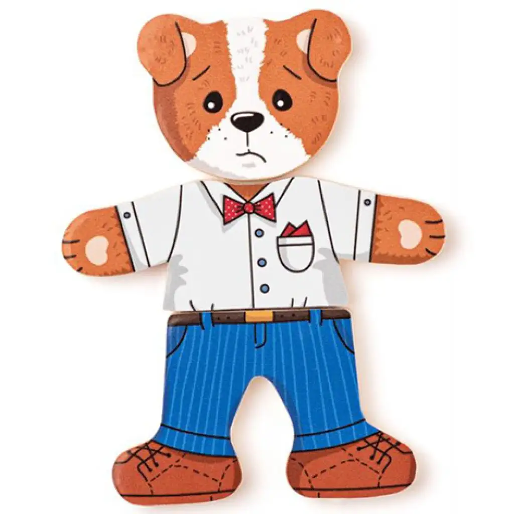 Öltöztethető kutyus fa puzzle 18db-os - Woodyland kép 2