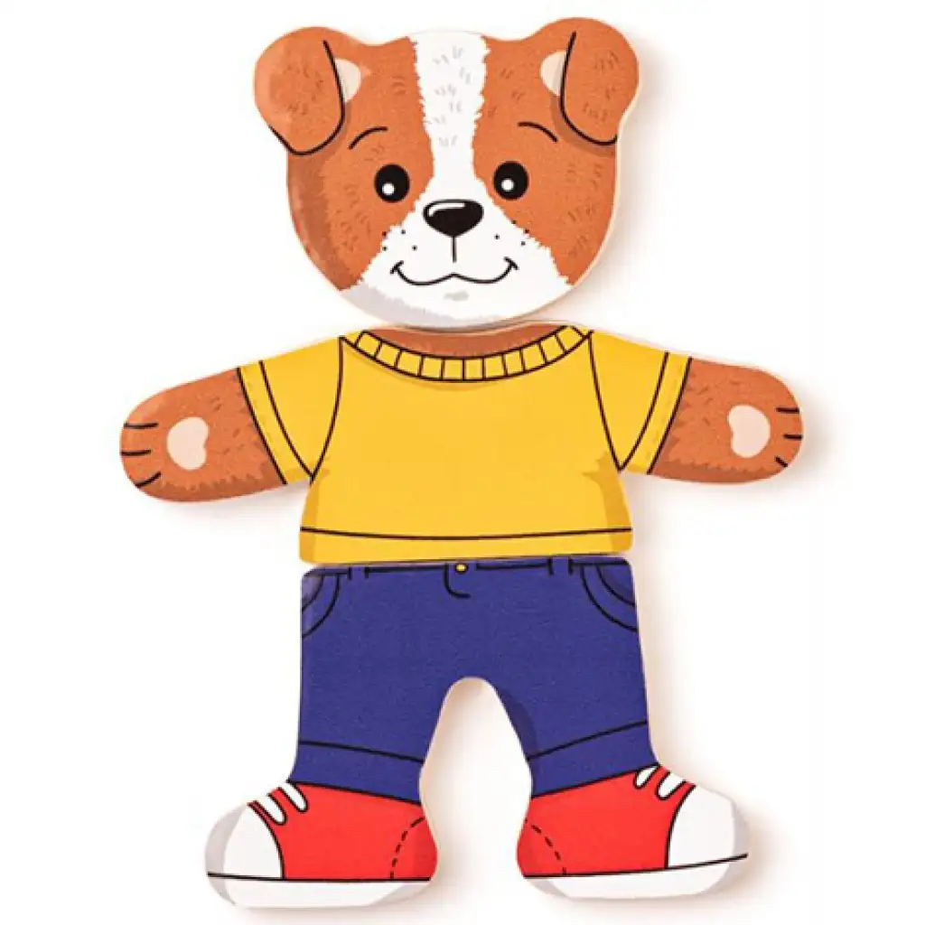 Öltöztethető kutyus fa puzzle 18db-os - Woodyland kép 3