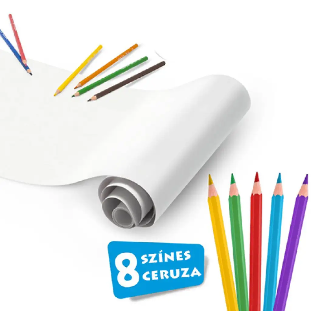 Öntapadós színezőhenger 8db színes ceruzával - Carioca kép 2