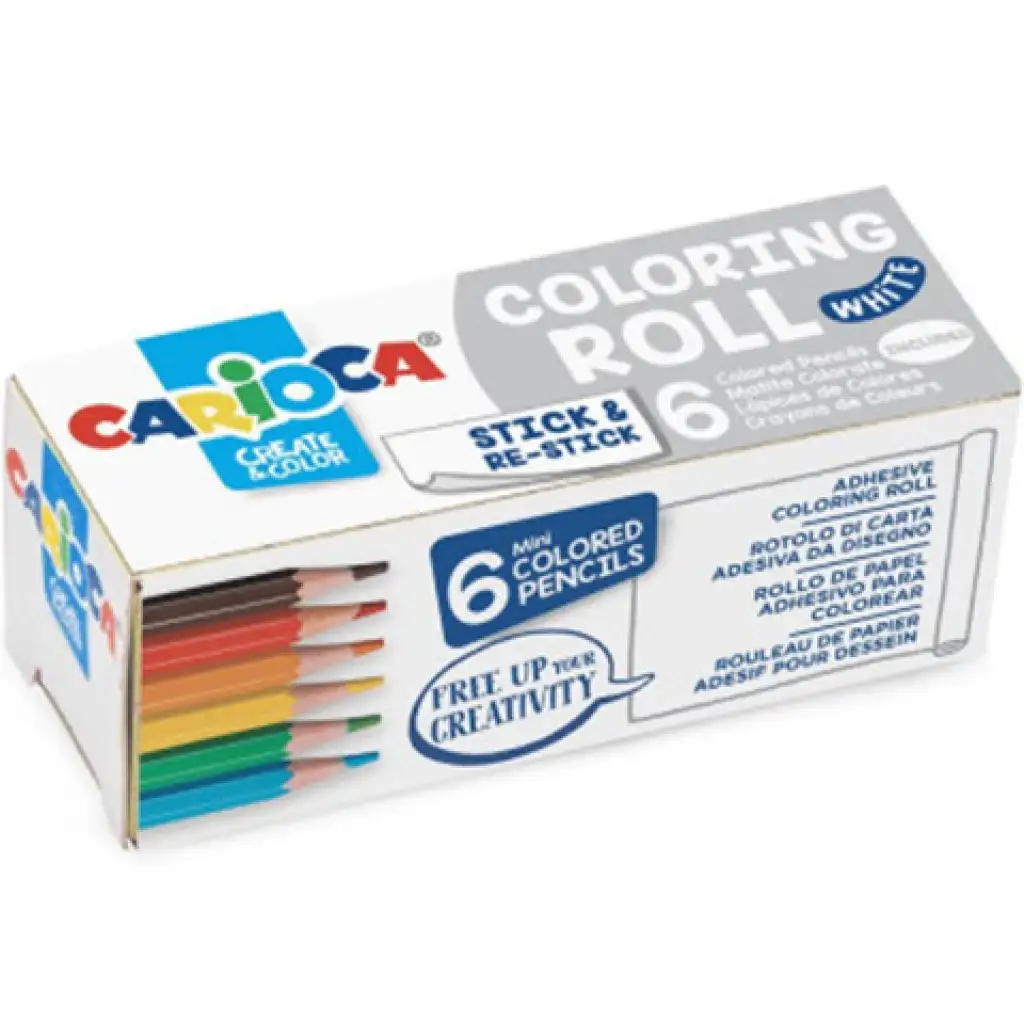 Öntapadós mini színezőhenger 6db mini ceruzával - Carioca kép 1