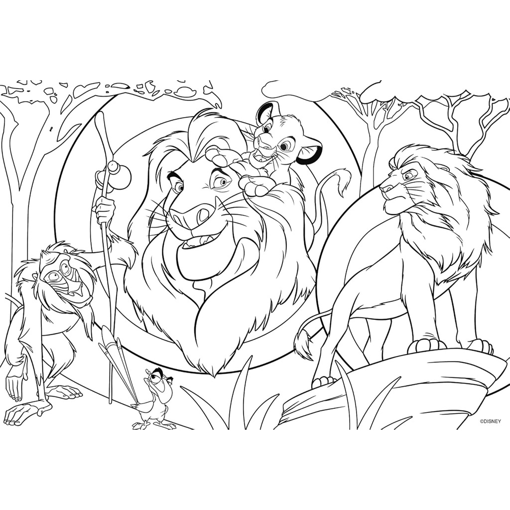 Oroszlánkirály 2 az 1-ben 24db-os puzzle és színező 50x35cm - Lisciani kép 3