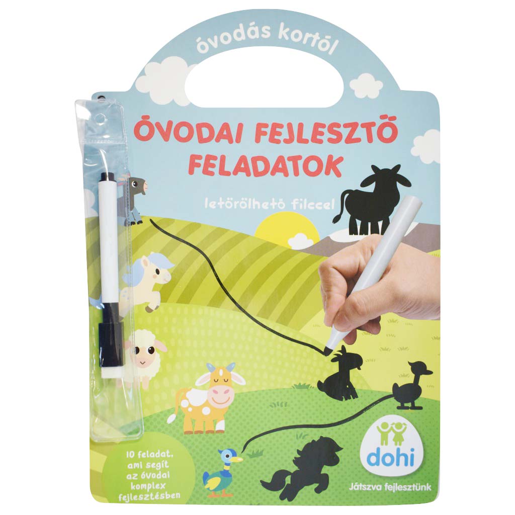 Óvodai fejlesztő feladatok óvodás kortól letörölhető filccel - D-Toys