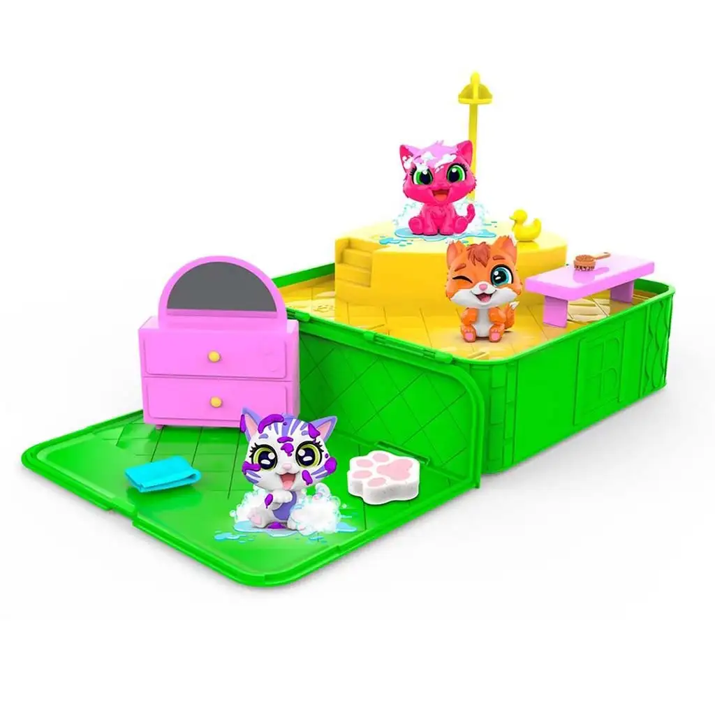 Washy Friends: Color Reveal Pancsoló cicusok jacuzzival és kiegészítőkkel kép 2