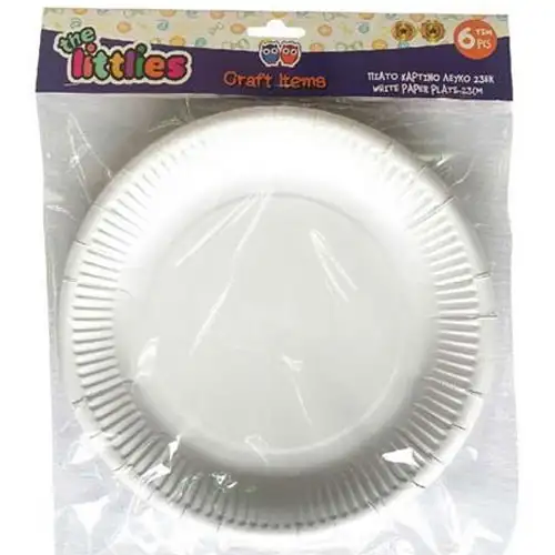 Fehér nagy papírtányér 23cm 6db