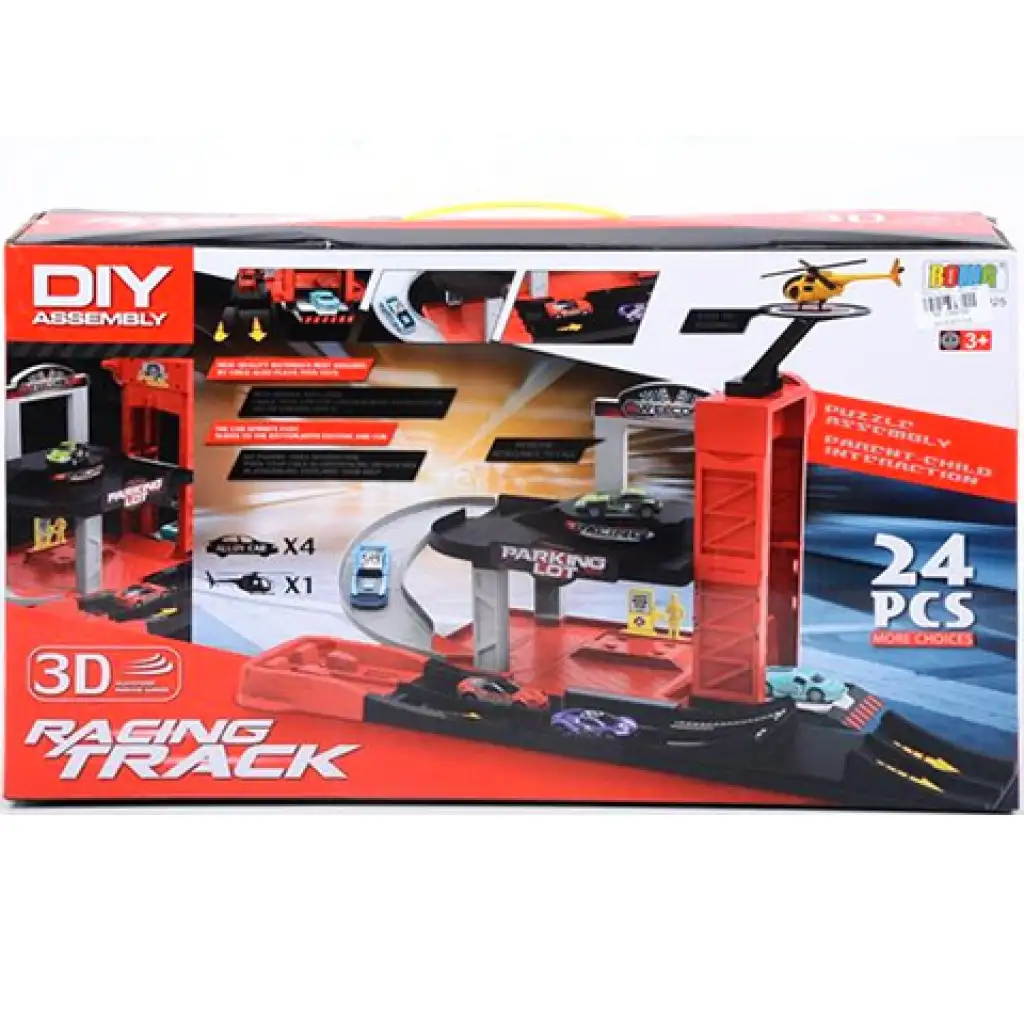 Parkoló autókkal és helikopterrel 24db-os