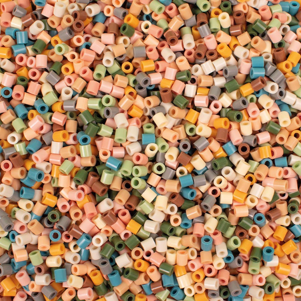 PlayBox: 5mm-es MIDI pasztell színű vasalható gyöngyök vödörben 5000db-os szett kép 2