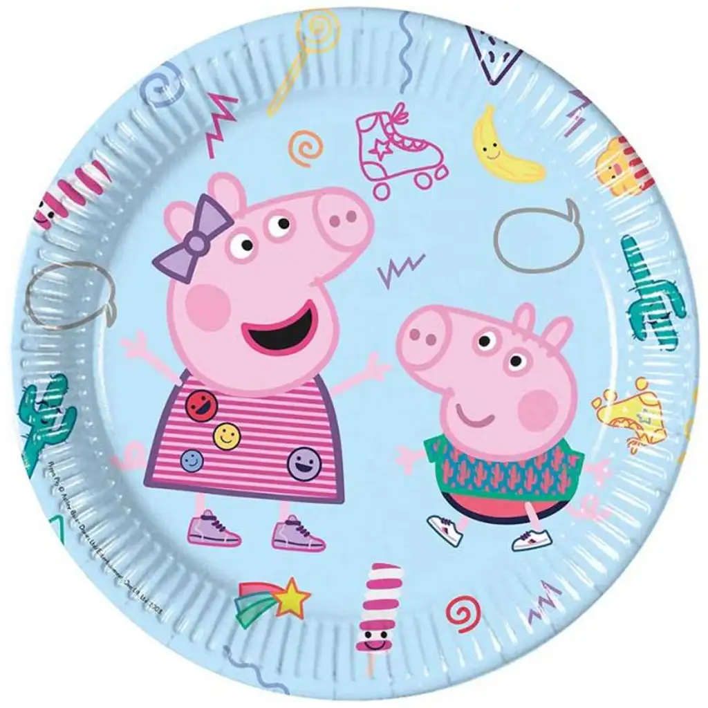 Peppa malac papírtányér 8db-os szett 23cm