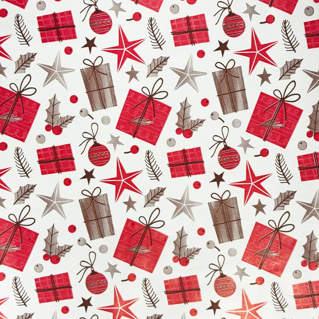 Piros ajándékdoboz csomagolópapír 200x70cm