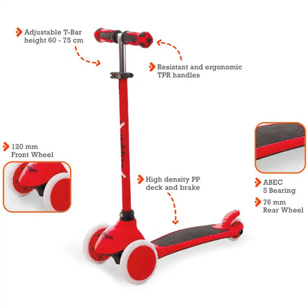 On and Go piros háromkerekű roller - Mondo Toys kép 2