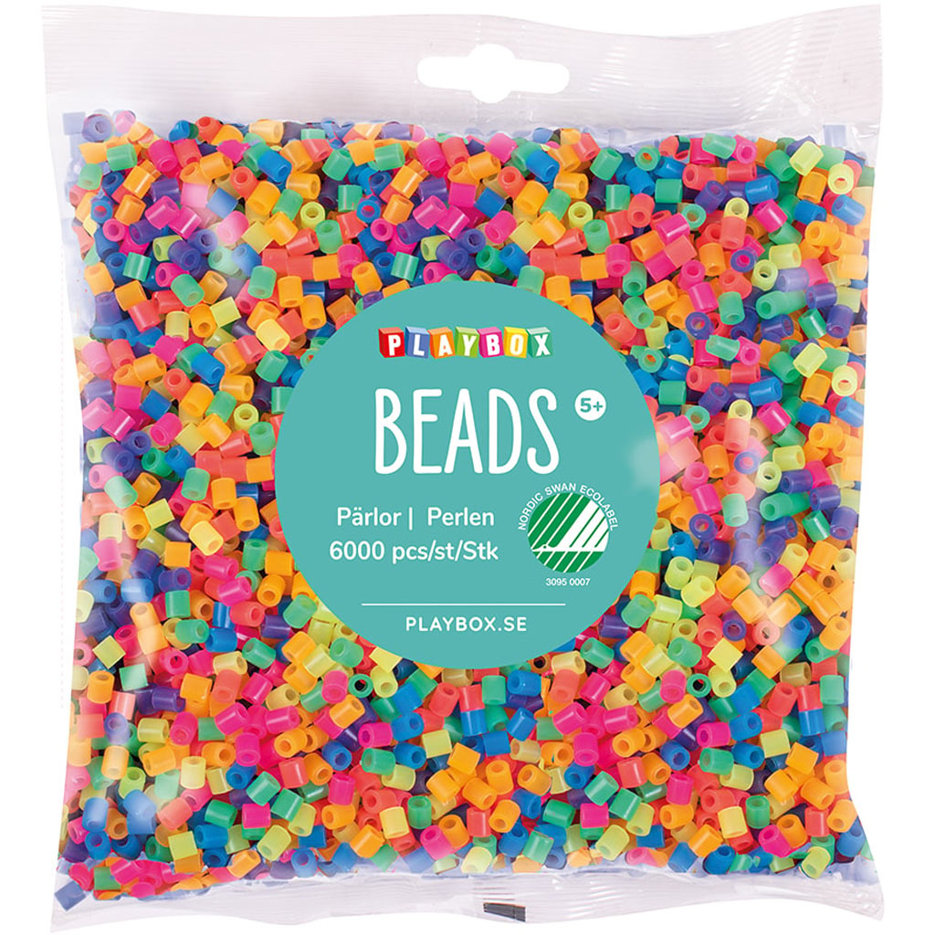 PlayBox: 5mm-es MIDI neon színek vasalható gyöngyök 6000db-os csomag