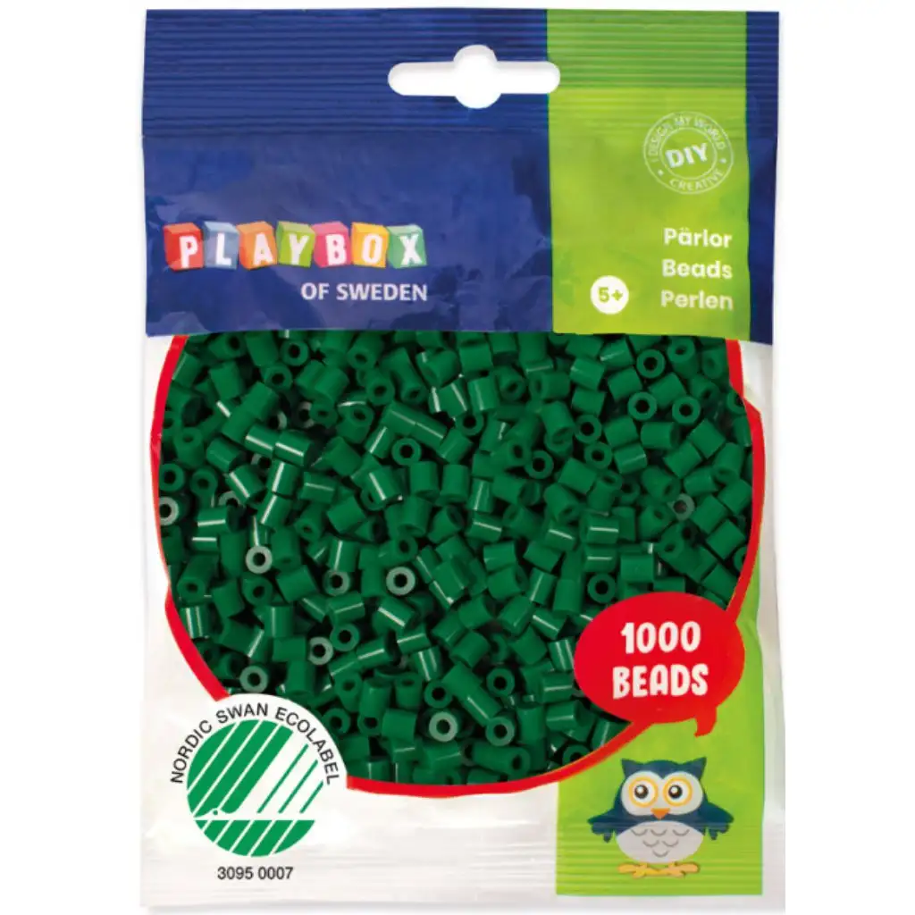 PlayBox: 5mm-es MIDI vasalható gyöngy 1000db-os dzsungelzöld színben