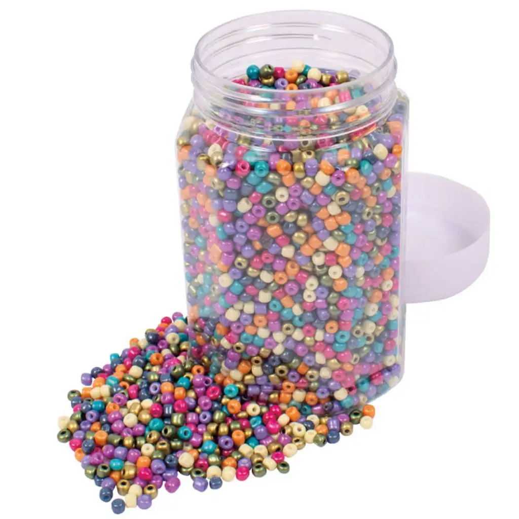 Playbox: Pasztell színű üveggyöngy készlet mix – Ø 5 mm, ~500g