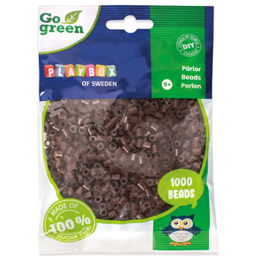 PlayBox: Go Green 5mm-es MIDI vasalható gyöngy 1000db-os barna színben