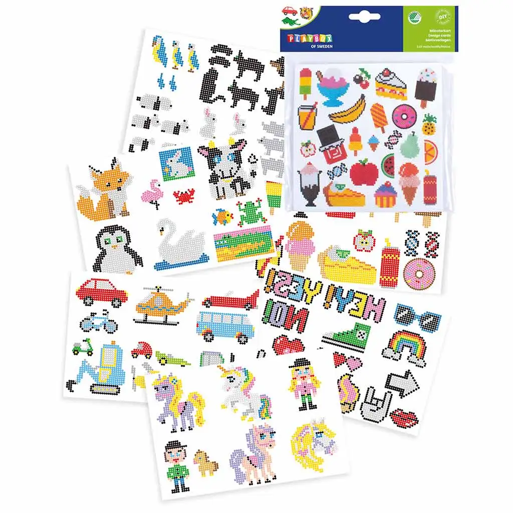 PlayBox: 5mm-es MIDI vasalható gyöngy sablon kártyák 110 motívummal kép 2