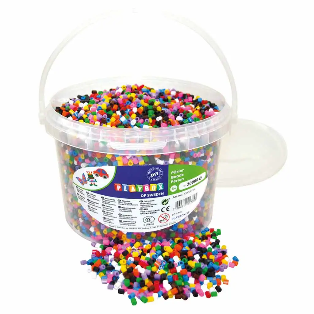PlayBox: 5mm-es MIDI vasalható gyöngyök 10 színű mix 20.000db