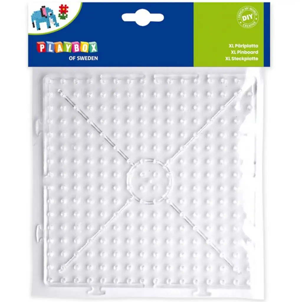 Playbox: XL vasalható gyöngy alaplap – 1 darab, négyzet alakú, összekapcsolható