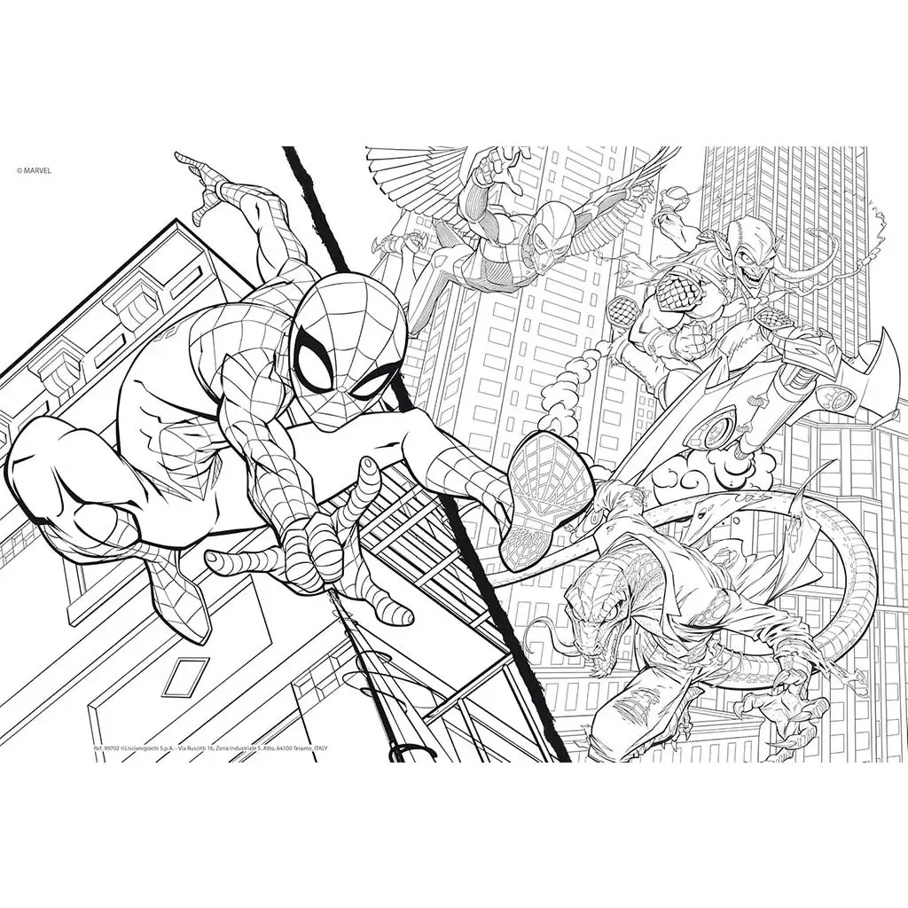 Pókember 2 az 1-ben 108db-os puzzle és színező 50x35cm - Lisciani kép 2