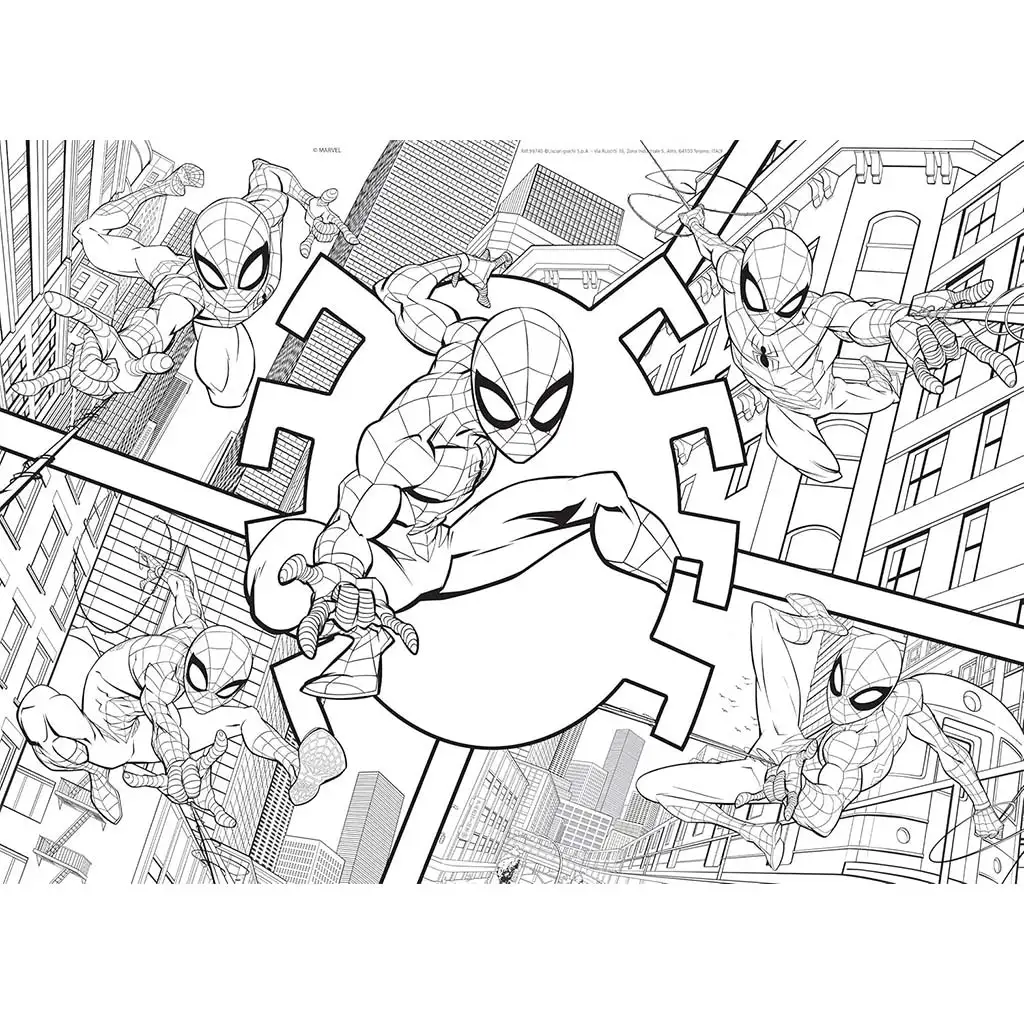 Pókember 2 az 1-ben maxi 24db-os puzzle és színező 70x50cm - Lisciani kép 2