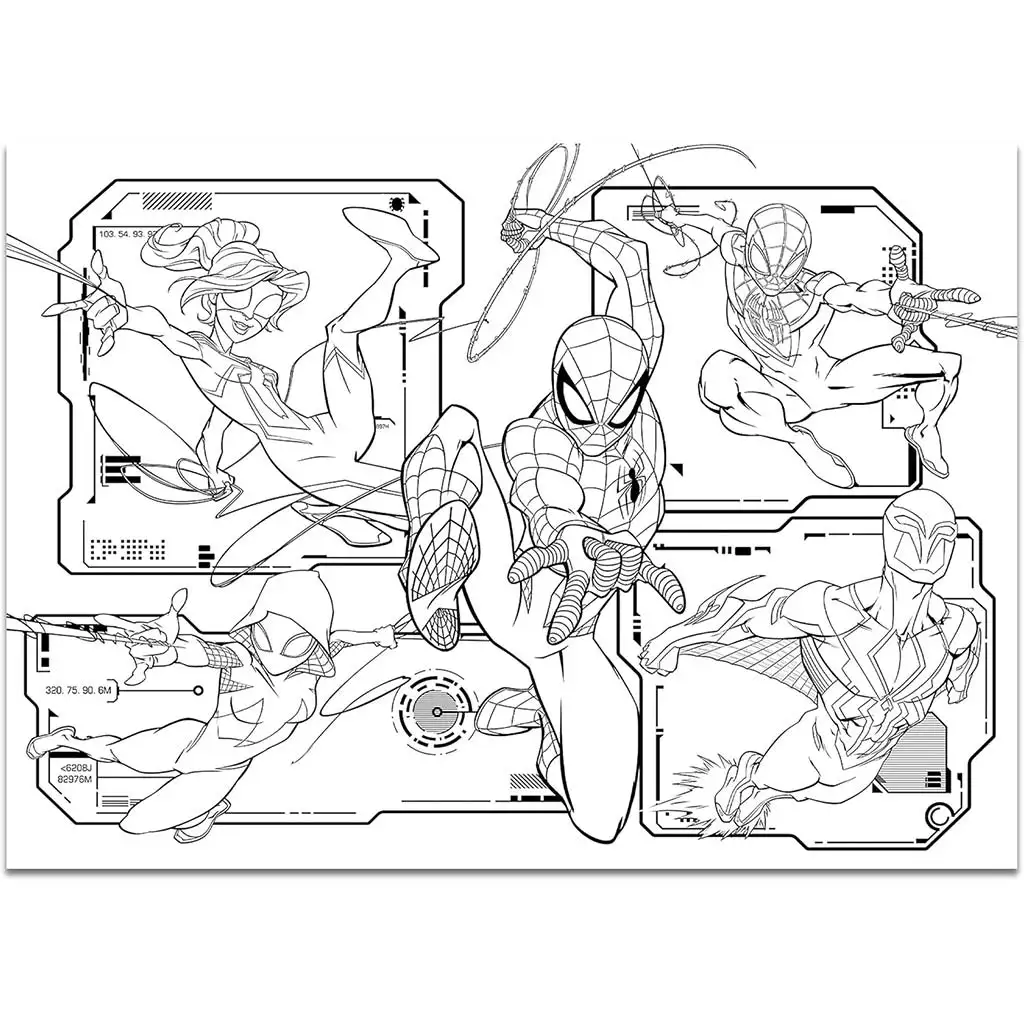 Pókember 2 az 1-ben maxi 4x48db-os puzzle és színező 35x25cm - Lisciani kép 4