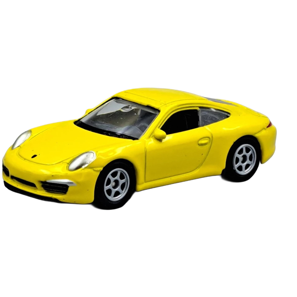 Welly: Porsche 911 (991) Carrera S sárga fém kisautó modell 1/64 kép 2