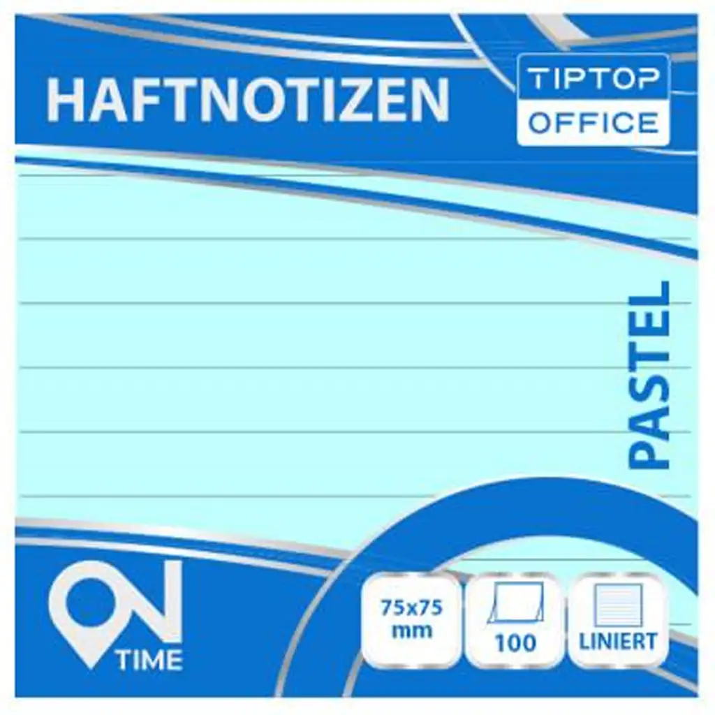 Spirit: Vonalas pasztell kék 100 lapos öntapadós jegyzettömb 75x75mm