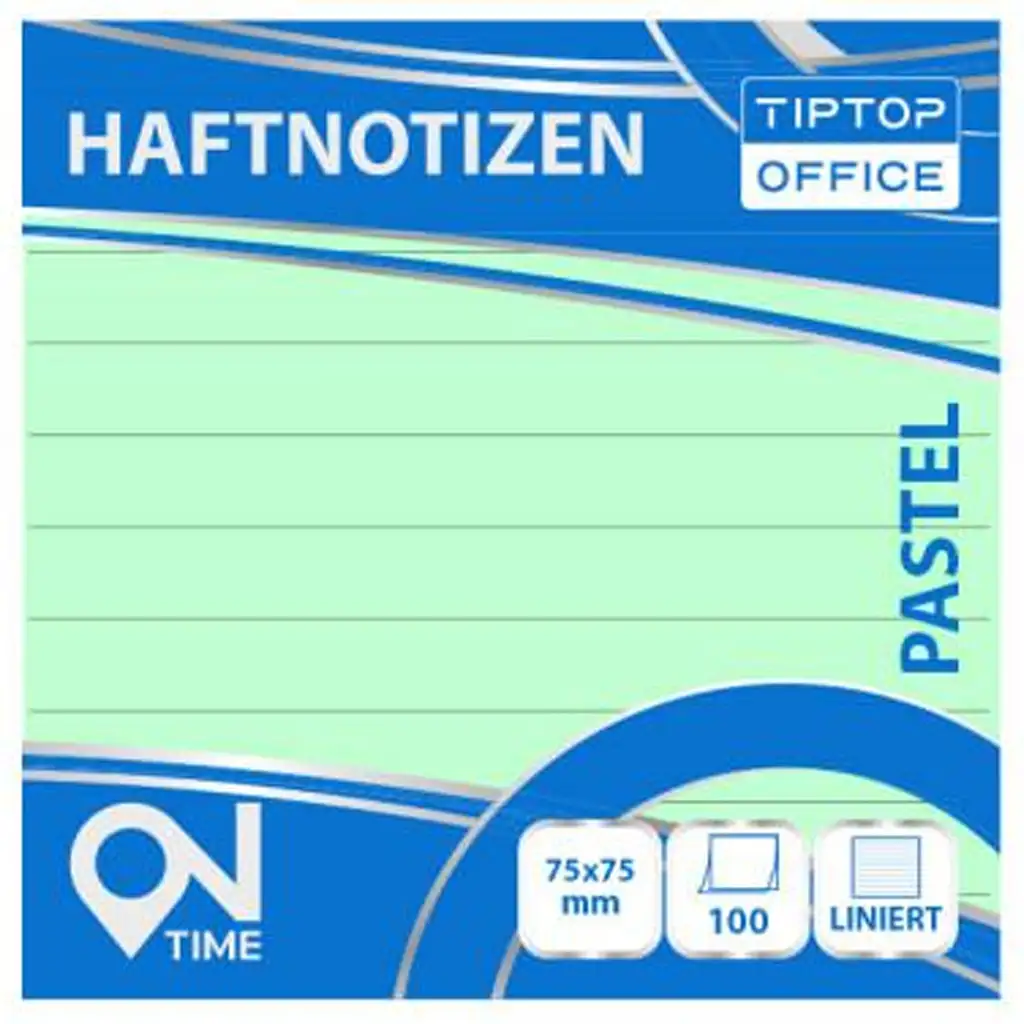 Spirit: Vonalas pasztell zöld 100 lapos öntapadós jegyzettömb 75x75mm