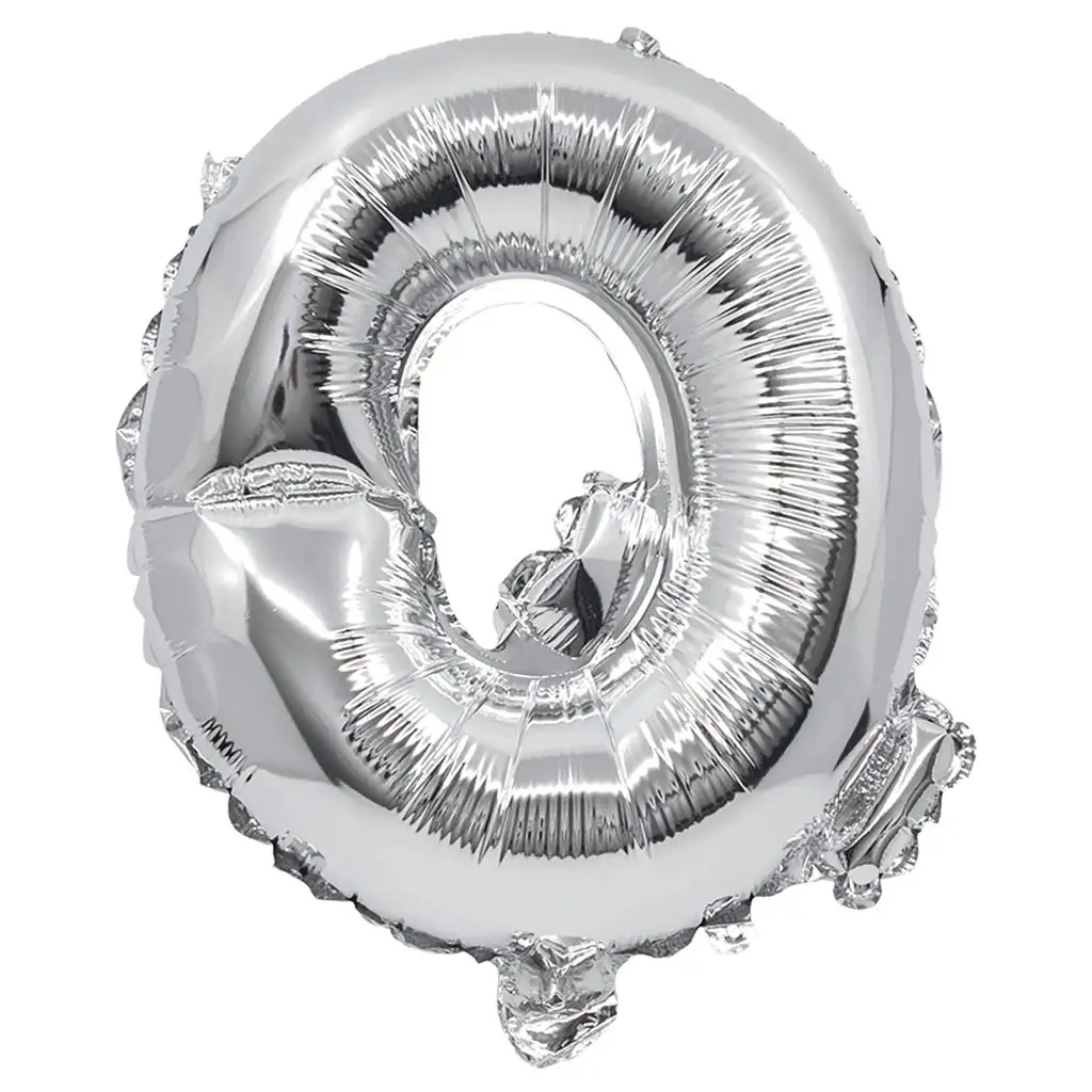 Betű formájú fólia lufi ezüst színben – Q betű 32cm kép 1