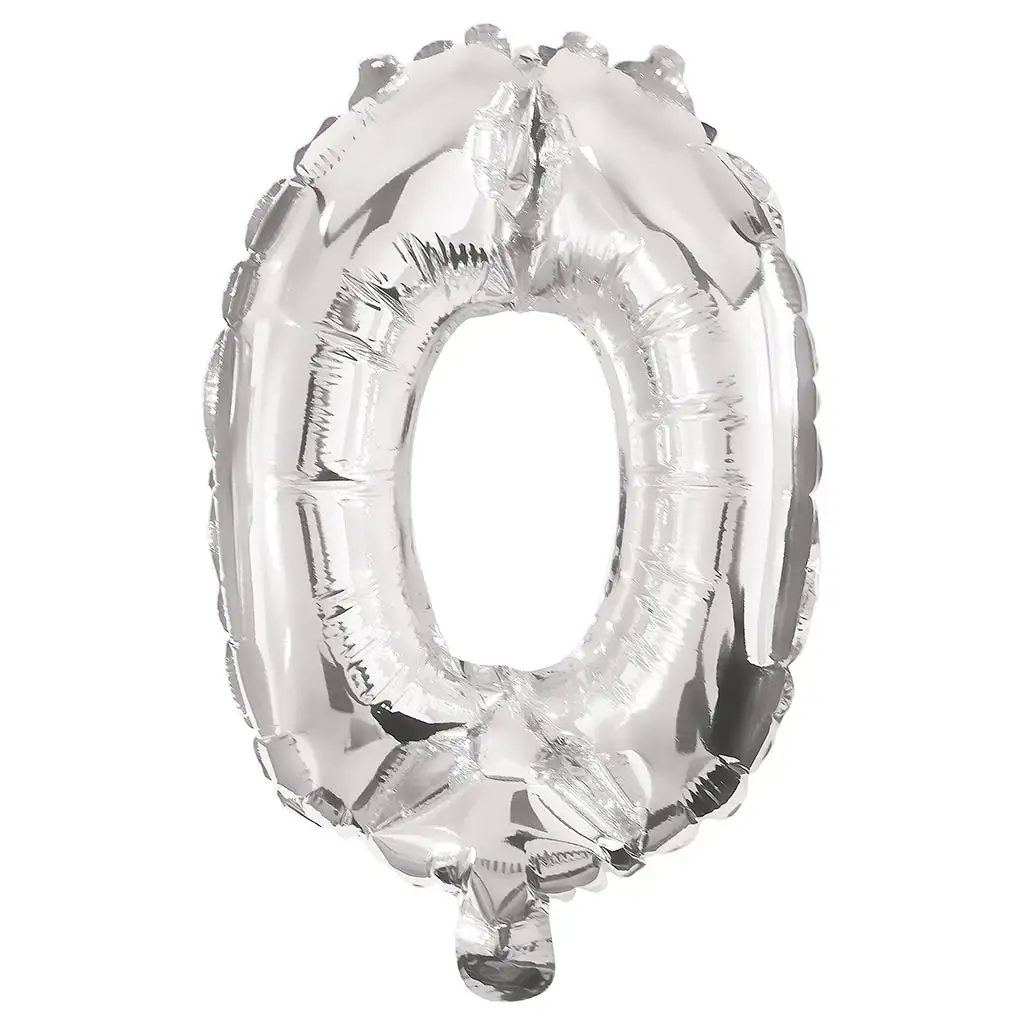 Számos fólia lufi ezüst színben – 0-ás szám 86cm