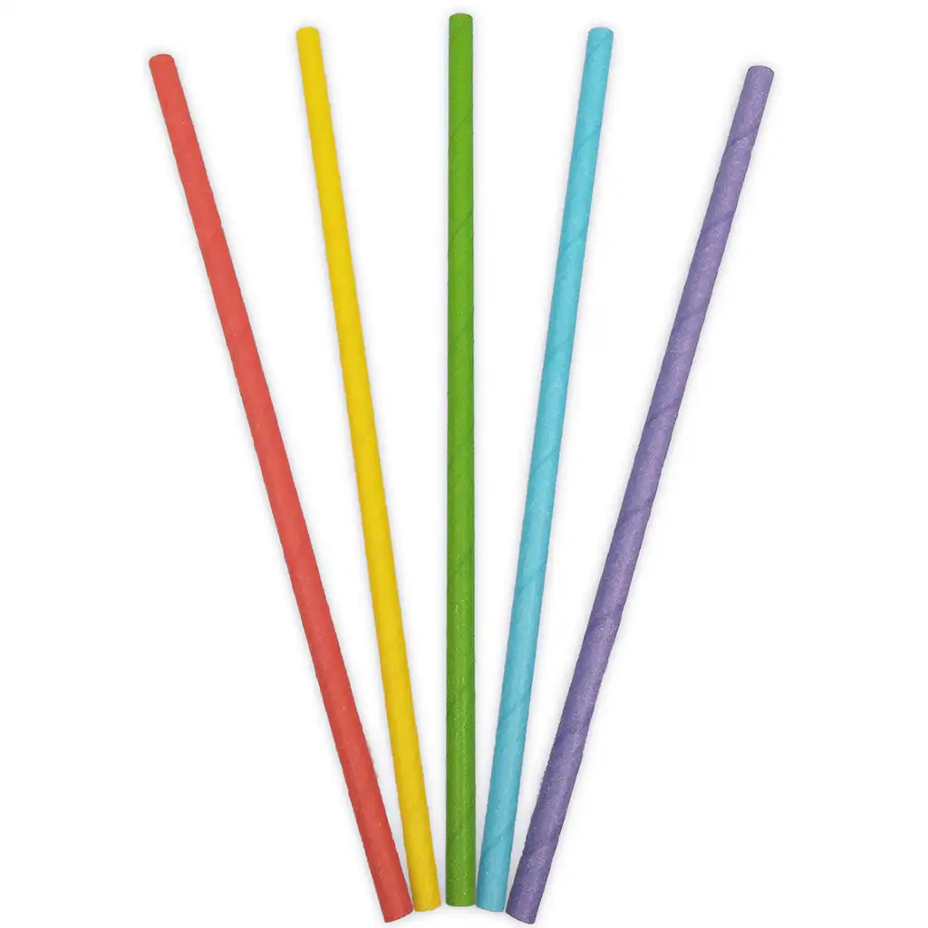 Színes 50db-os papír szívószál szett