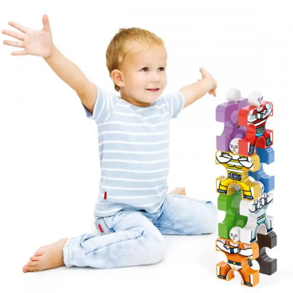 Quercetti: Akrobaták készségfejlesztő építőjáték szett 16db-os kép 4