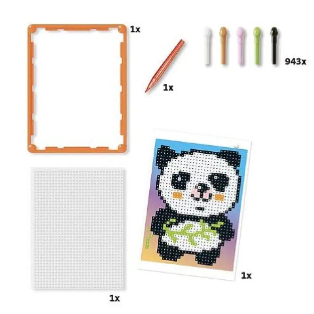 Quercetti: Pixel Art Panda pötyi kép 3