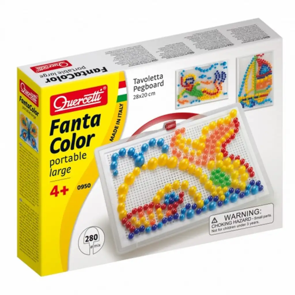 Quercetti: Színes pötyi készlet-bálna 280db-os