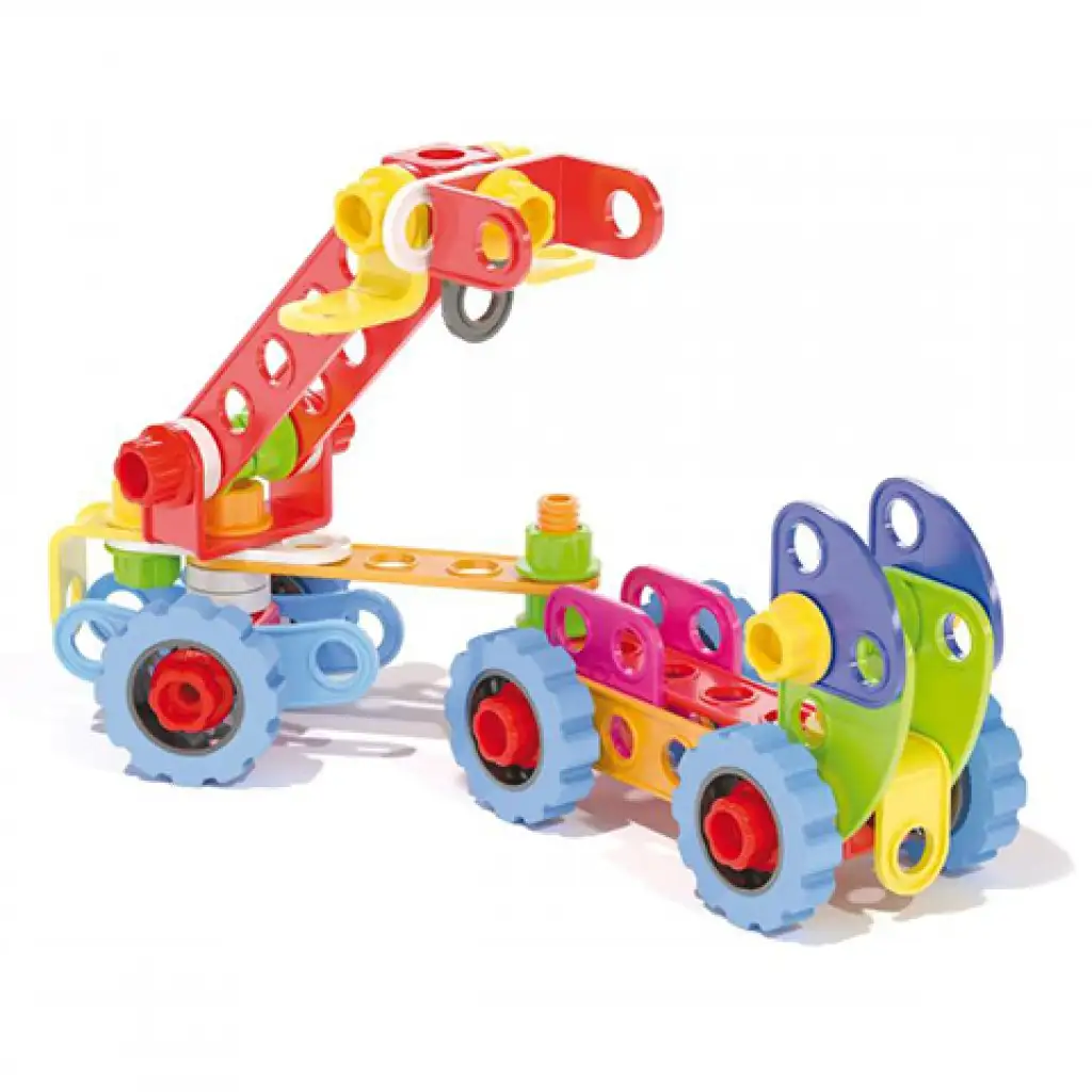 Quercetti: Tecno Jumbo munkagépek építőjáték szett 84db-os