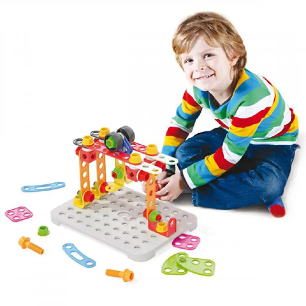 Quercetti: Tecno Jumbo munkagépek építőjáték szett 84db-os kép 3
