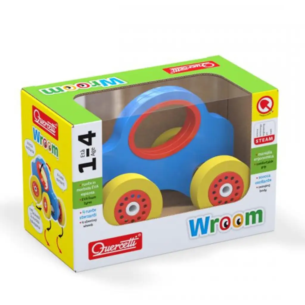 Quercetti: Wroom fa autó kék színben