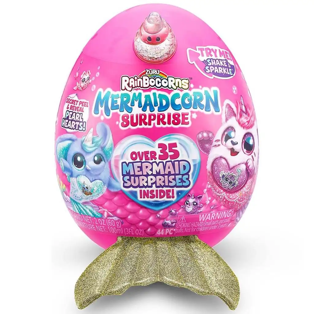 Rainbocorns: Mermaidcorn S5 Meglepetés tojás sellőkornis plüssfigura többféle változatban 1db