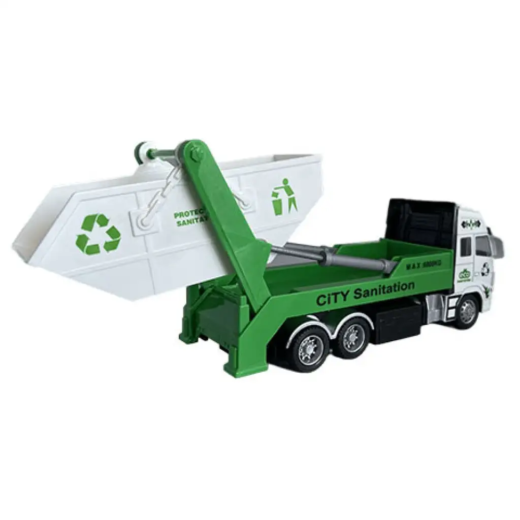 RC Távirányítós hulladék vagy konténer szállító teherautó fénnyel 27MHz 1/36 20cm kétféle változatban kép 3