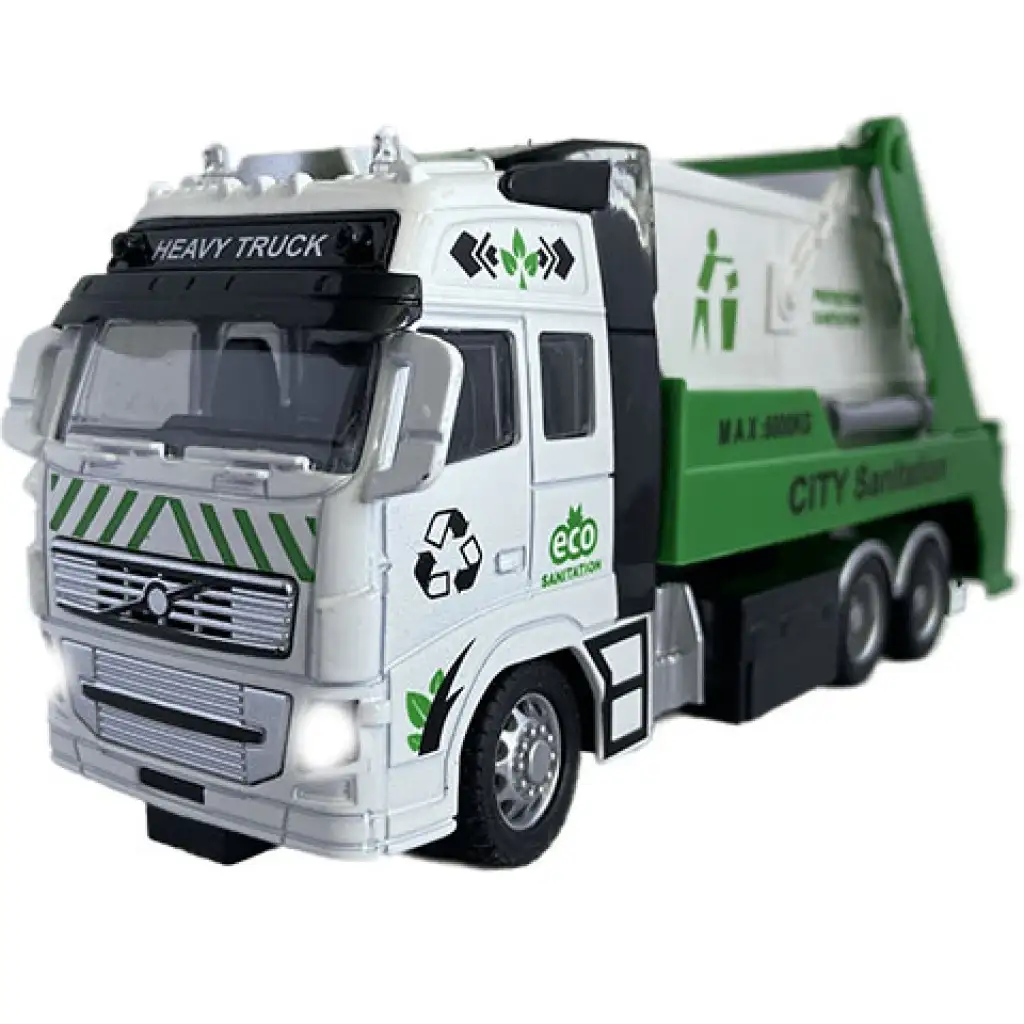 RC Távirányítós hulladék vagy konténer szállító teherautó fénnyel 27MHz 1/36 20cm kétféle változatban kép 4