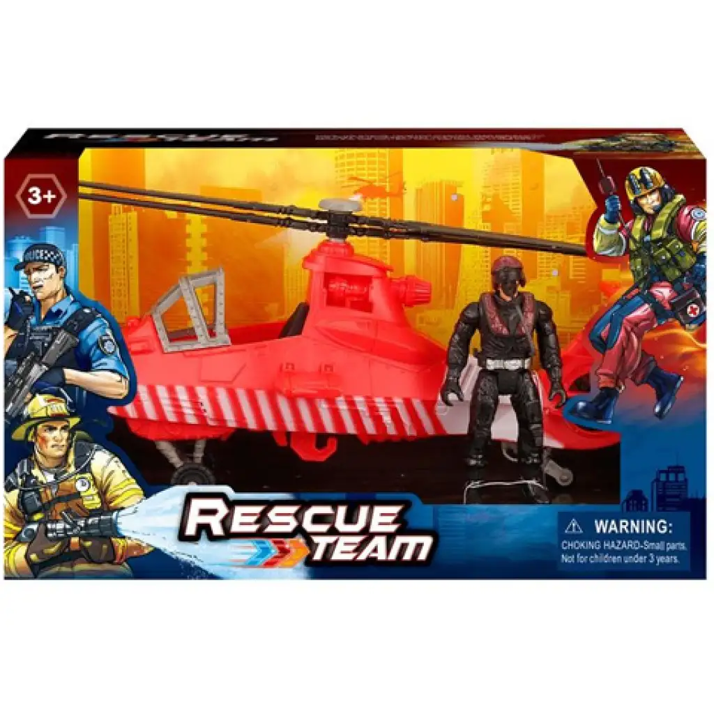 Rescue Team tűzoltósági helikopter figurával kép 1